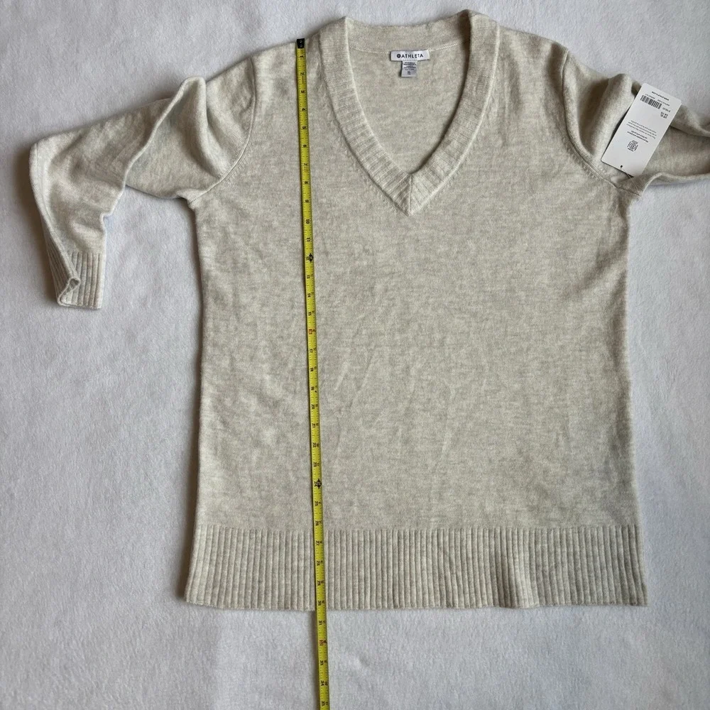 NWT Athleta Westwood Sweater MSRP $169 Oatmeal Neutral XL Wool Blend Minimalist - Picture 11 of 12